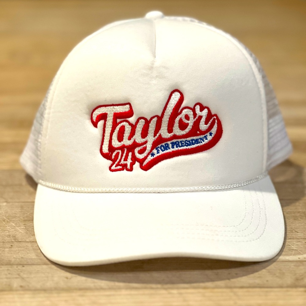 Altar’s State Taylor for President 2024 snap back hat.  White